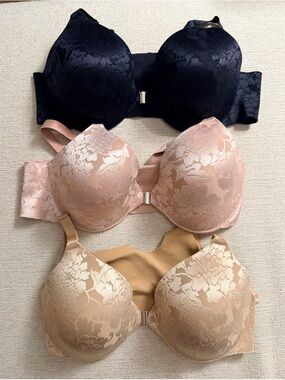 Set of 3-Soma Vanishing Back Full Coverage Front Close Bra (38C)